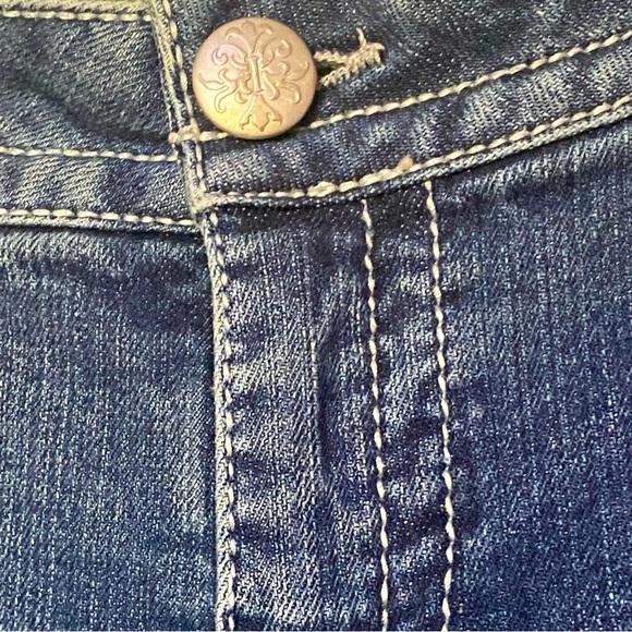 Paisley Sky Jean Mid Wash Blue Low Rise Boot Cut 5 Pocket W12 Embroidery Studded - Picture 7 of 16